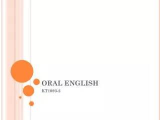 ORAL ENGLISH