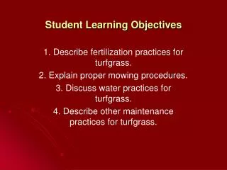 student learning objectives
